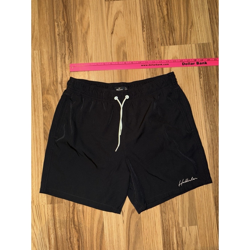 Hollister‎ Men's Sz L Large Swim Shorts Black Lined Netting Pockets